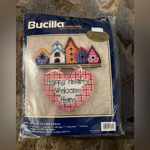 Vintage‎ Bucilla Plastic Canvas Needlepoint Kit Birdhouse Sign